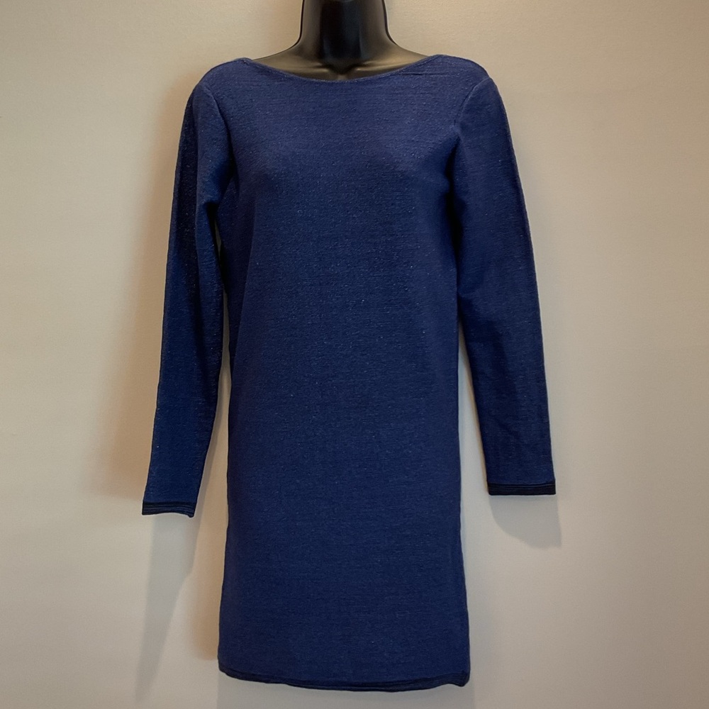Maje Paris Griotte Metallic Knit Dress‎ Bleu Azur